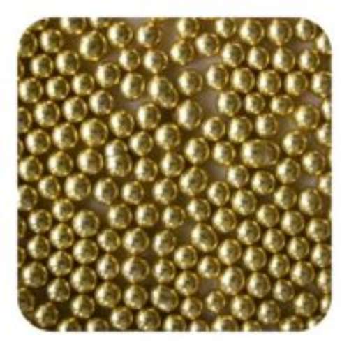 Gold Metallic Sugar Pearls 5 mm - Click Image to Close